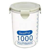 JeashCHAT Overnight Oats Containers with Airtight Snap Lock, Round Food Storage Containers for Oatmeal Cereal Milk, Kitchen Bulk Food Storage Jars, Leakproof, BPA Free Plastic, Green 1000ml