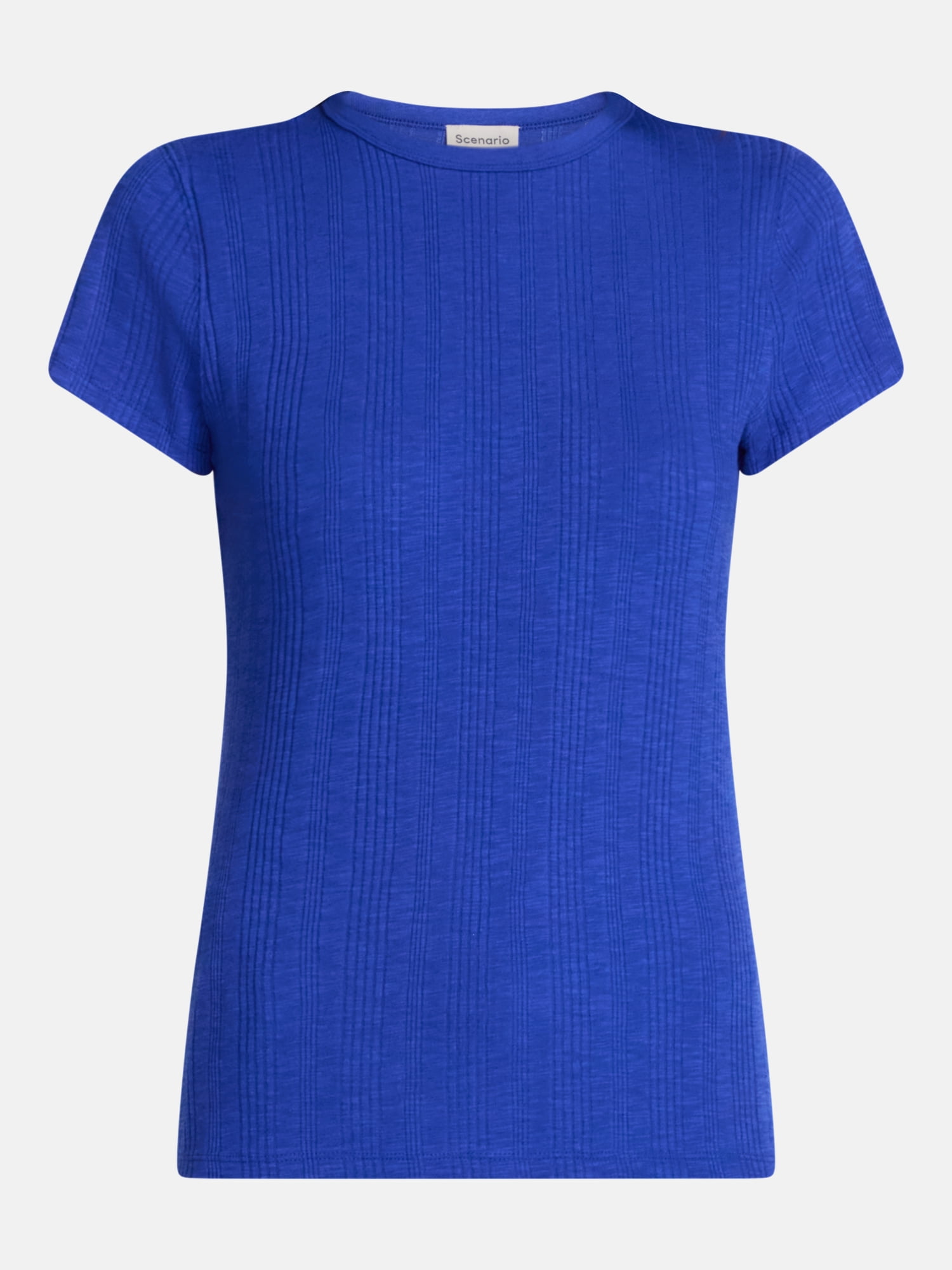Scenario Women's Variegated Rib Tee with Short Sleeves, Sizes XS-XXXL