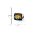thumbnail image 3 of 925 Sterling Silver Reflections Rainbow Dichroic Glass Barrel Bead; for Adults and Teens; for Women and Men, 3 of 3