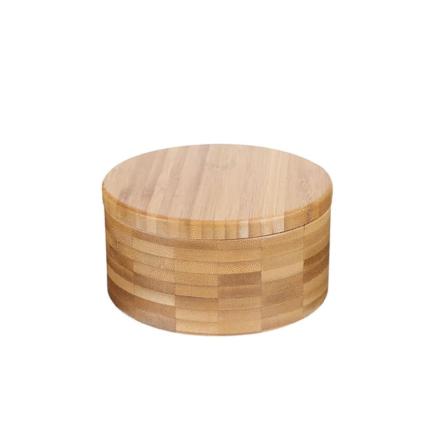 Bewildely Caja de especias, 2 compartimentos, contenedor de condimentos, tarro de sal y pimienta con mini cucharas, tapa giratoria, lata de Organizadores de utensilios de cocina