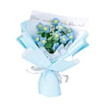 thumbnail image 1 of Ramo de flores de ganchillo, flores tejidas a mano, flores falsas, flores artificiales Azul, 1 of 8