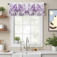 thumbnail image 2 of Lavender Valance Curtain Purple Floral Leaves Plant White Background Window Valances Rod Pocket Short Curtains Window Treatments for Kitchen Bedroom Bathroom Laundry 42" x 18", 2 of 9