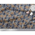 thumbnail image 1 of Soimoi Blue Cotton Voile Fabric Dot & Flower Hand Drawn Printed Fabric 1 Yard 42 Inch Wide, 1 of 1