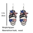 thumbnail image 4 of Punk Independence Day Tie Dye Leopard Skull Wood Earrings Women Headband Jewelry, 4 of 9