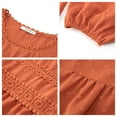 thumbnail image 5 of UVN Fall Shirts for Women Long Sleeve Blouses Ladies Crewneck Lace Crochet Tops Dressy Chiffon Blouses, 5 of 8