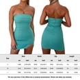 thumbnail image 2 of Vestido Tubo Superior Vestido ajustado para mujer Mini vestido sexy asimétrico Slim Fit Traje de fiesta sin espalda Ygjytge Verde S para Mujer, 2 of 5