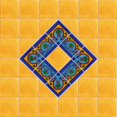 thumbnail image 2 of 4.2x4.2 Aqua Border Talavera Mexican Tile, Set of 9 pcs, 2 of 2