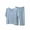 Blue, variant on Bixock Pajamas Set for Women 2 Piece Loungewear Set Short Sleeve Top With Ruffled And Capris Pants Solid Color Indoor Homewear Sleepwear Women Clothings