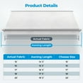 thumbnail image 5 of Tsumbay RV Awning Fabric Replacement 15' (Fabric 14' 2") , Premium Weatherproof Vinyl Universal Outdoor Canopy for Campers, Trailers and RV Awnings, White, 5 of 6