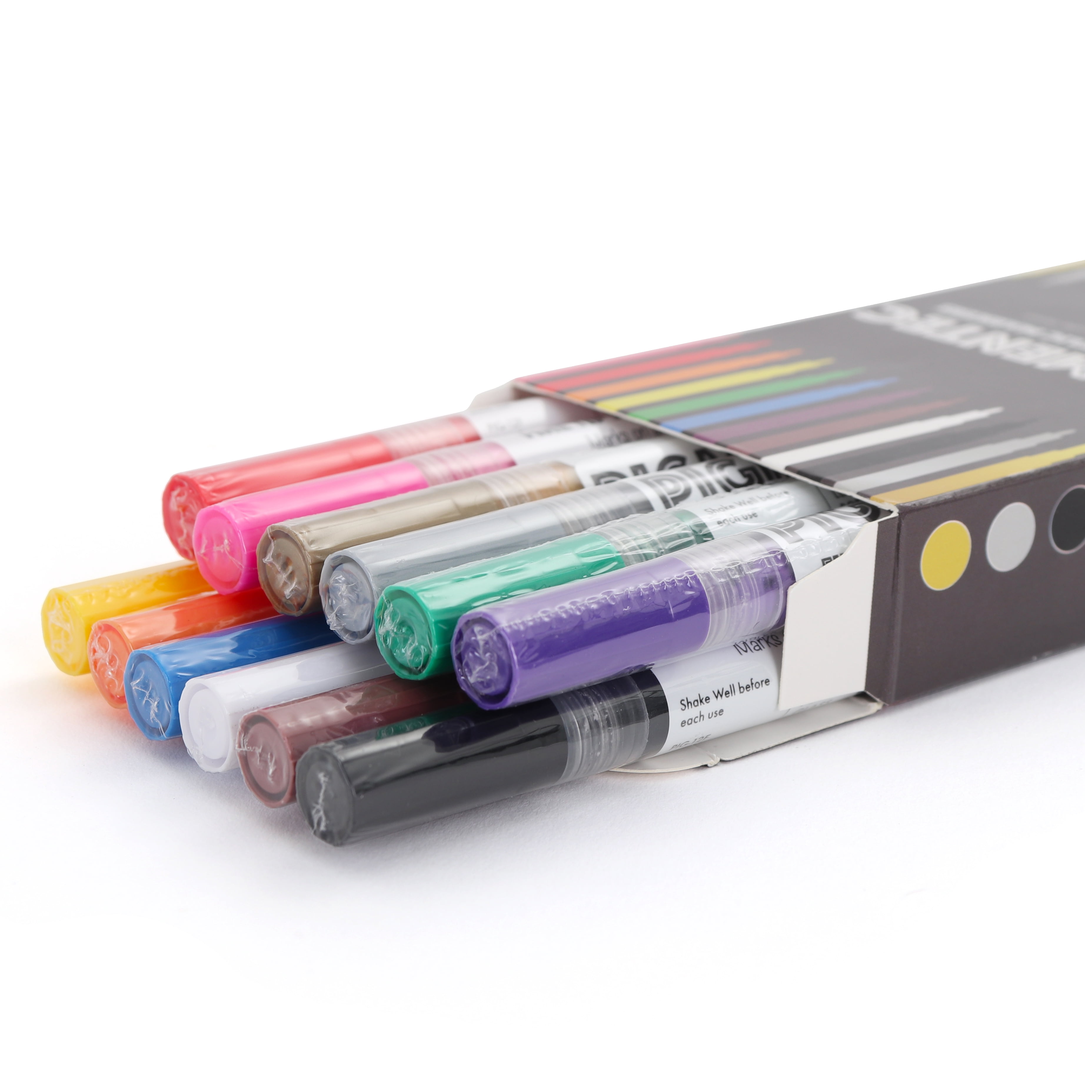 Milltown Merchants - Fine Tip Acrylic Markers - Set of 12 - Quick Dry Waterproof Paint Supplies - 4-Pack