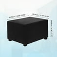 thumbnail image 2 of Stretch Ottoman Cover Rectangular Square Ottoman Slipcover with Elastic for Foot Stool Living Room Bedroom Fit Length 50-76cm / 19.69"-29.92", S-Large, Black, 2 of 6