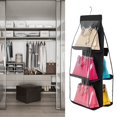 thumbnail image 4 of Non-woven Fabrics Hanging Closet Double Sided Storage Organizer for Handbag Purse(Black), 4 of 8