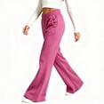 thumbnail image 5 of yillto Girls Fleece Sweatpants Elastic Waist Loose Wide Leg Pants Kids Fall Winter Casual Pant with Pockets, 5 of 7