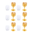 thumbnail image 1 of Metal Wine Glass, Embossed Safe Stemless Wine Glass Exquisite Easy To Clean 6Pcs  for Bar, 1 of 7