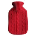 thumbnail image 2 of Botella Caliente Goma Botella Caliente PVC Funda Tela Punto Funda Tela Piel Conejo Imitación Calentador Manos Funda para Botella Caliente (rojo) Rojo, 2 of 9