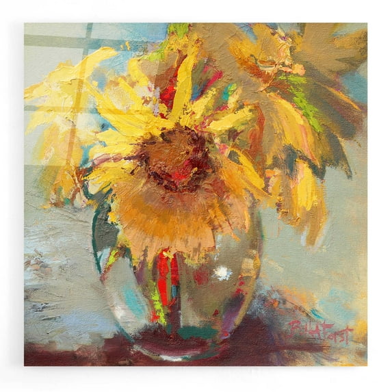 Epic Art 'Water Globe Blossoms' by Beth Forst, Acrylic Glass Wall Art, 12"x12"