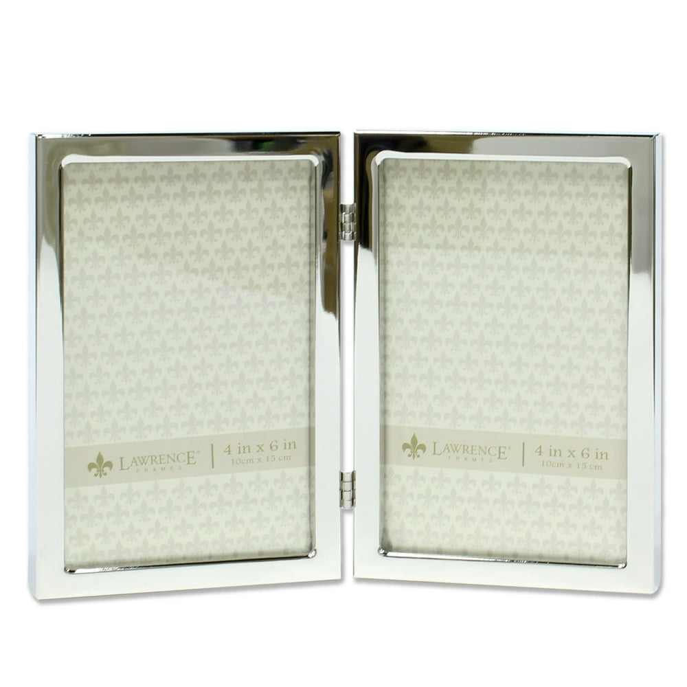 4x6 Hinged Double Silver Standard Metal Picture Frame
