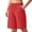 Red, variant on Women's High Waisted Bermuda Shorts Casual Summer Beach Shorts Wide Leg Lounge Shorts with Pockets Drawstring Shorts Vacation Bottoms