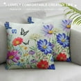 thumbnail image 3 of PHYHOO Spring Summer Pillow Covers  Butterfly Colorful Flowers Seasonal Decorative Indoor Throw Pillow Covers Cushion Cover for Home Decor Bedroom Living Room Couch Sofa Bed, 3 of 5