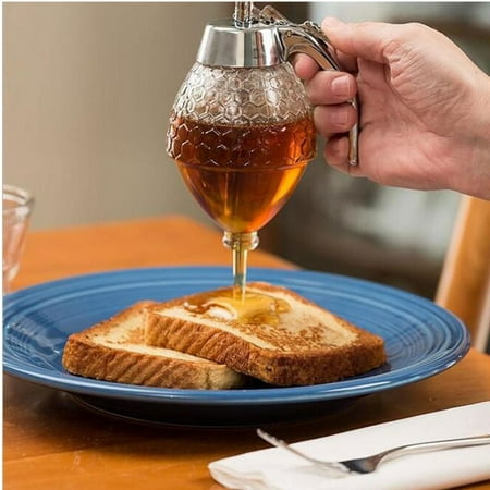 - Acrylic Honey Dispenser 200ml Syrup Dispenser Juice Bee Syrup Drip Bottle Container Cup Baking Tool ,Kids Friendly,Shatter Proof, BPA Free