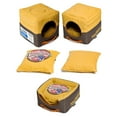 thumbnail image 6 of Touchdog Convertible and Reversible Vintage Printed Squared 2-in-1 Collapsible Dog House Bed, 6 of 8