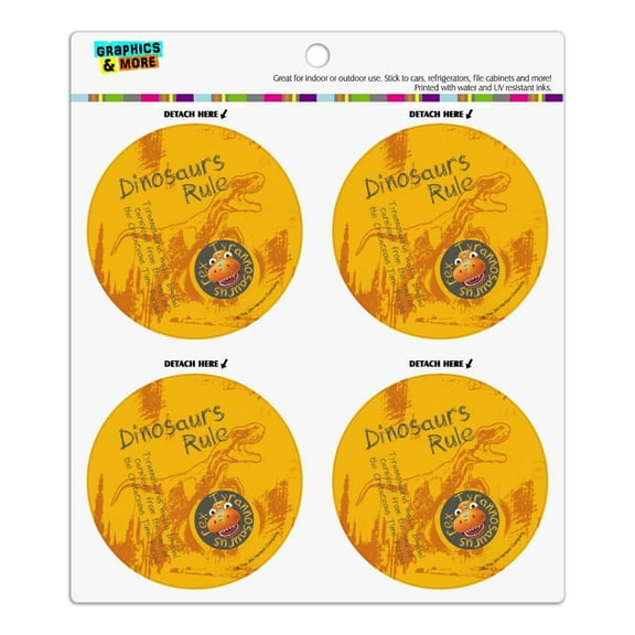 Dinosaurs Rule T-Rex Dinosaur Train Refrigerator Fridge Locker Vinyl Circle Magnet Set