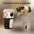 thumbnail image 5 of Happy & Polly Coffee Cup Cat Tree, Plush Cat Climbing Frame and Bed, Brown and White, 27.6 inch, Large, 5 of 8
