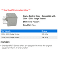thumbnail image 2 of Cruise Control Relay - Compatible with 2004 - 2005 Dodge Stratus, 2 of 2