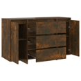 thumbnail image 5 of vidaXL Sideboard with 3 Drawers Smoked Oak 120x41x75 cm Engineered Wood, 5 of 5