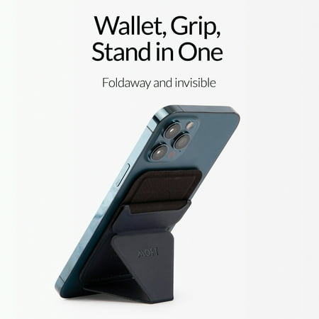 MOFT - Snap-on Phone Stand and Wallet for iPhone 12 and 13 Series - Oxford Blue
