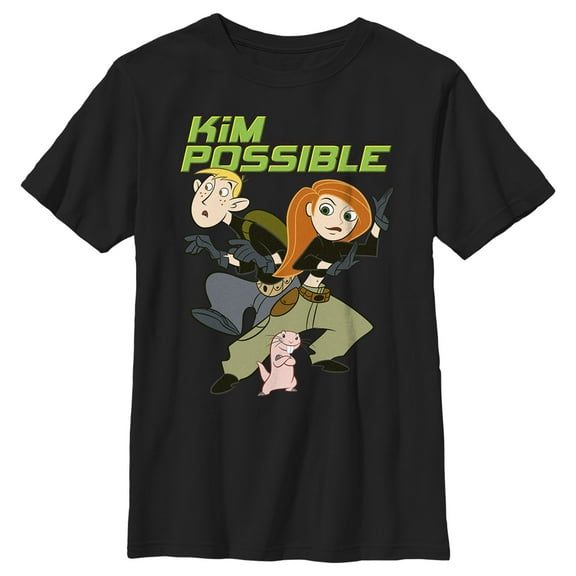 Boy's Kim Possible Team Possible  Graphic Tee Black Medium