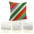thumbnail image 4 of Qinduosi Christmas Stripes Pillow Covers Set of Decorative Square Pillowcase Soft Cushion Case for Home Sofa Bedroom Car, 4 of 5