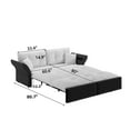 thumbnail image 6 of Velvet Queen Sofa Bed, 3-in-1 Convertible Sleeper with Pull Out Mechanism, Multi-Functional Loveseat for Small Spaces, Apartments, Includes 2 Pillows, Blue, 6 of 9