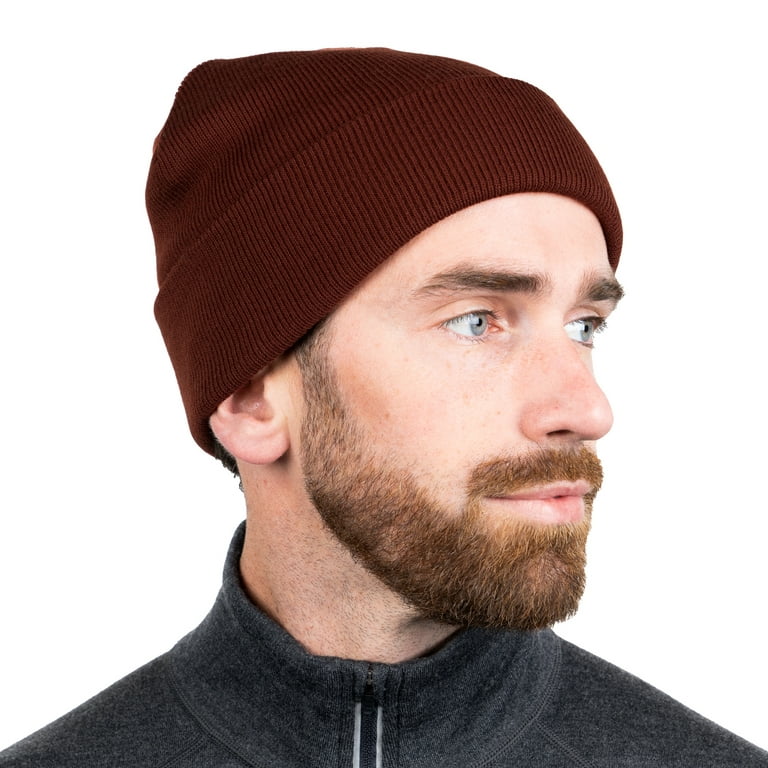 MERIWOOL Unisex Beanie - Merino Wool Ribbed Knit Winter Hat for Men and  Women