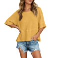 thumbnail image 2 of Half Sleeve T Shirts for Women Loose Fit Crewneck Plain Casual Blouse Basic Tee Shirt Summer Tops, 2 of 6