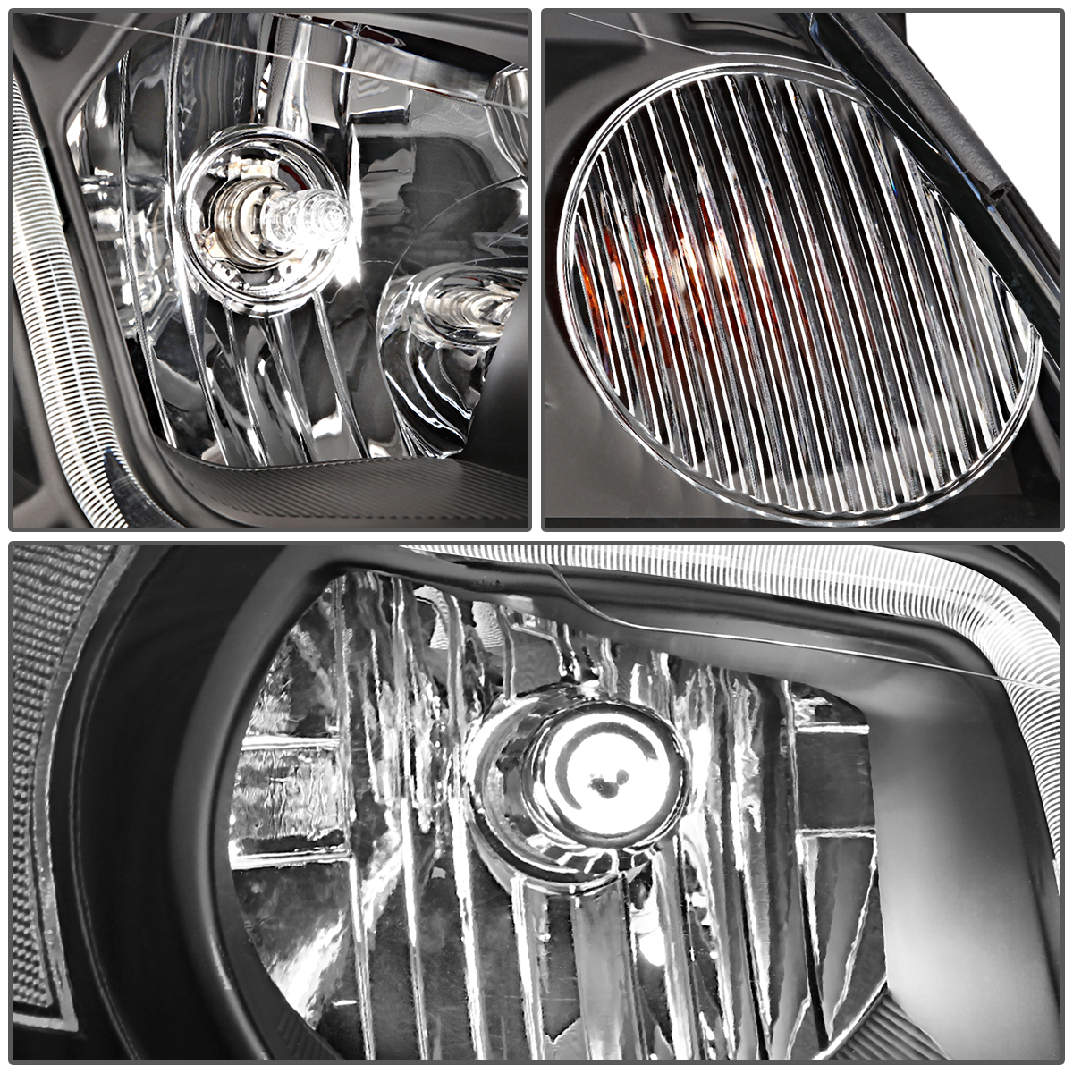 DNA Motoring For 06-16 Chevy Impala Limited Monte Carlo LED DRL Headlight Lamps Pair Black/Clear