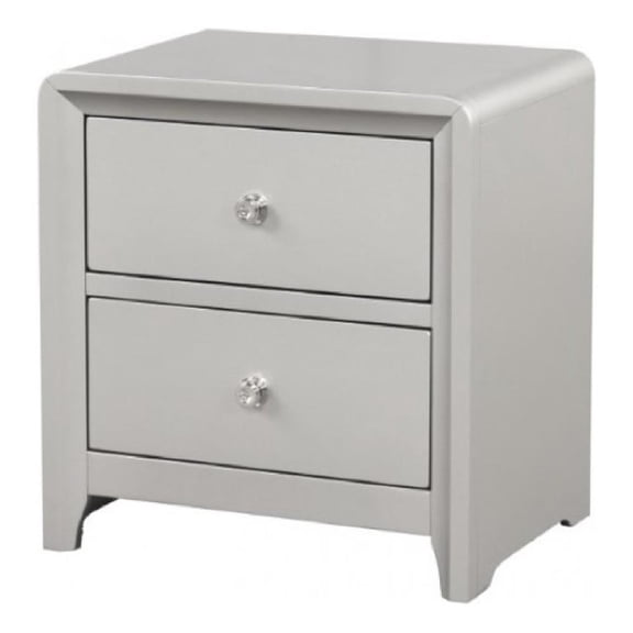 Broy Nightstand- 2 Drawers- Crystal Knobs-25 Inch