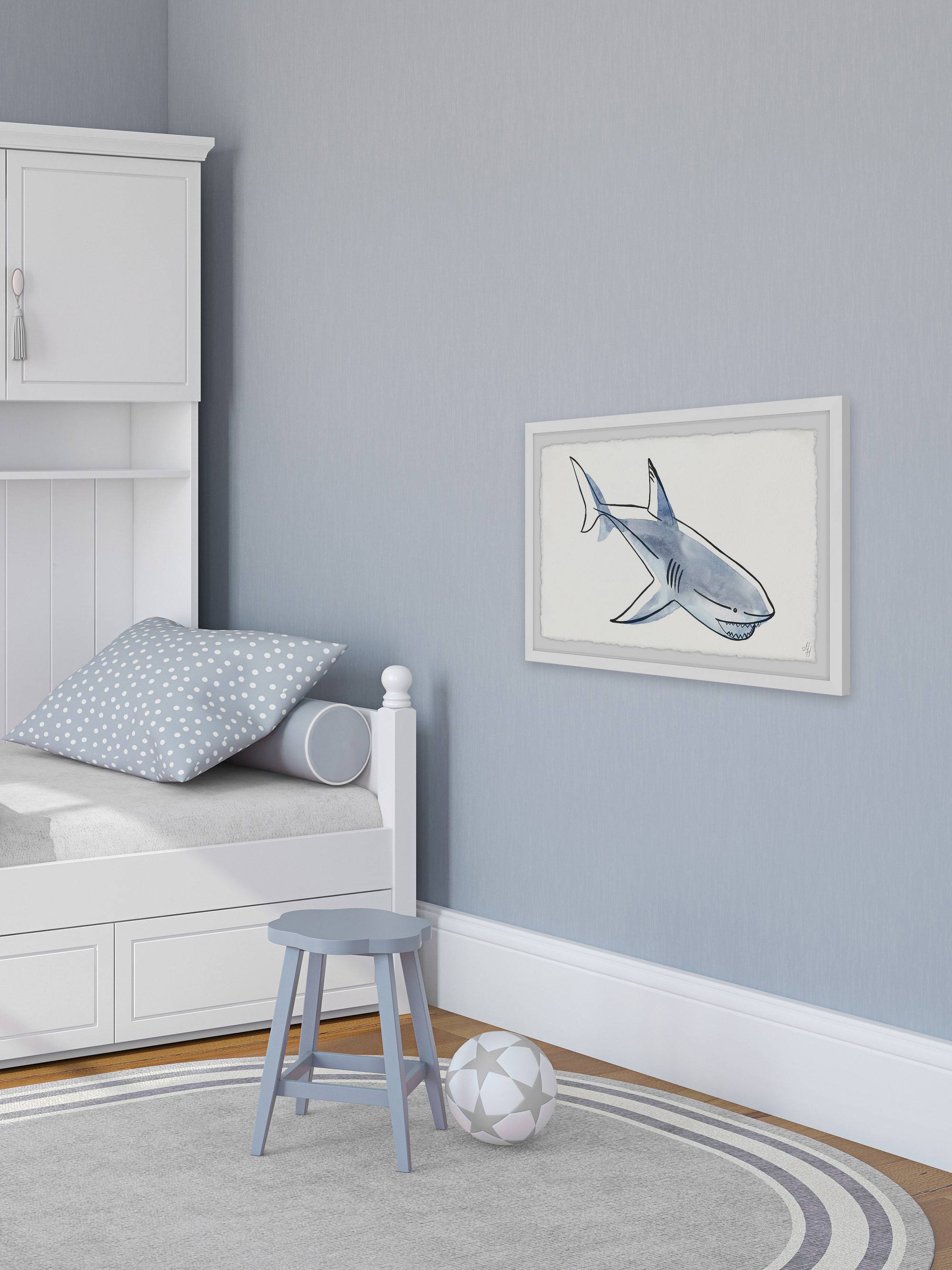 Marmont Hill Swimming Shark Framed Wall Art