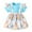 A-Blue290, variant on Byoo Easter Girls Skirt Outfit T Shirt Bunny Graphic Ruffled Suspender Skirts Set Relaxed Fit Soft Clothes Set