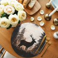 thumbnail image 2 of Round Placemats Vintage Elk Oil Painting 15 inch Set of 6 Table Mats for Dining Table Trees Forest Heat Resistant Non-Slip Kitchen & Home Decorative Place Mat Set, 2 of 8
