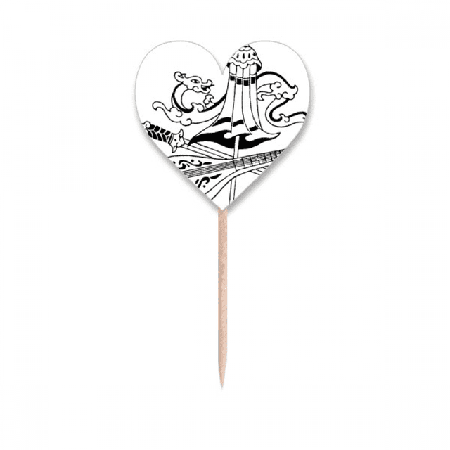 Parapluie Chinois Dragon Dessin Cure-Dent Drapeaux Coeur Lable Cupcake Pics