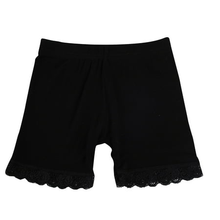 

Huvoen Casual Running Short Pants Summer New Girls Pants Childrens Shorts Student Three Part Lace Leggings Shorts Black 10-11 Years