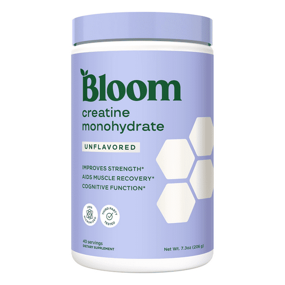 Bloom Nutrition Creatine Monohydrate Powder, Unflavored, 40 Servings