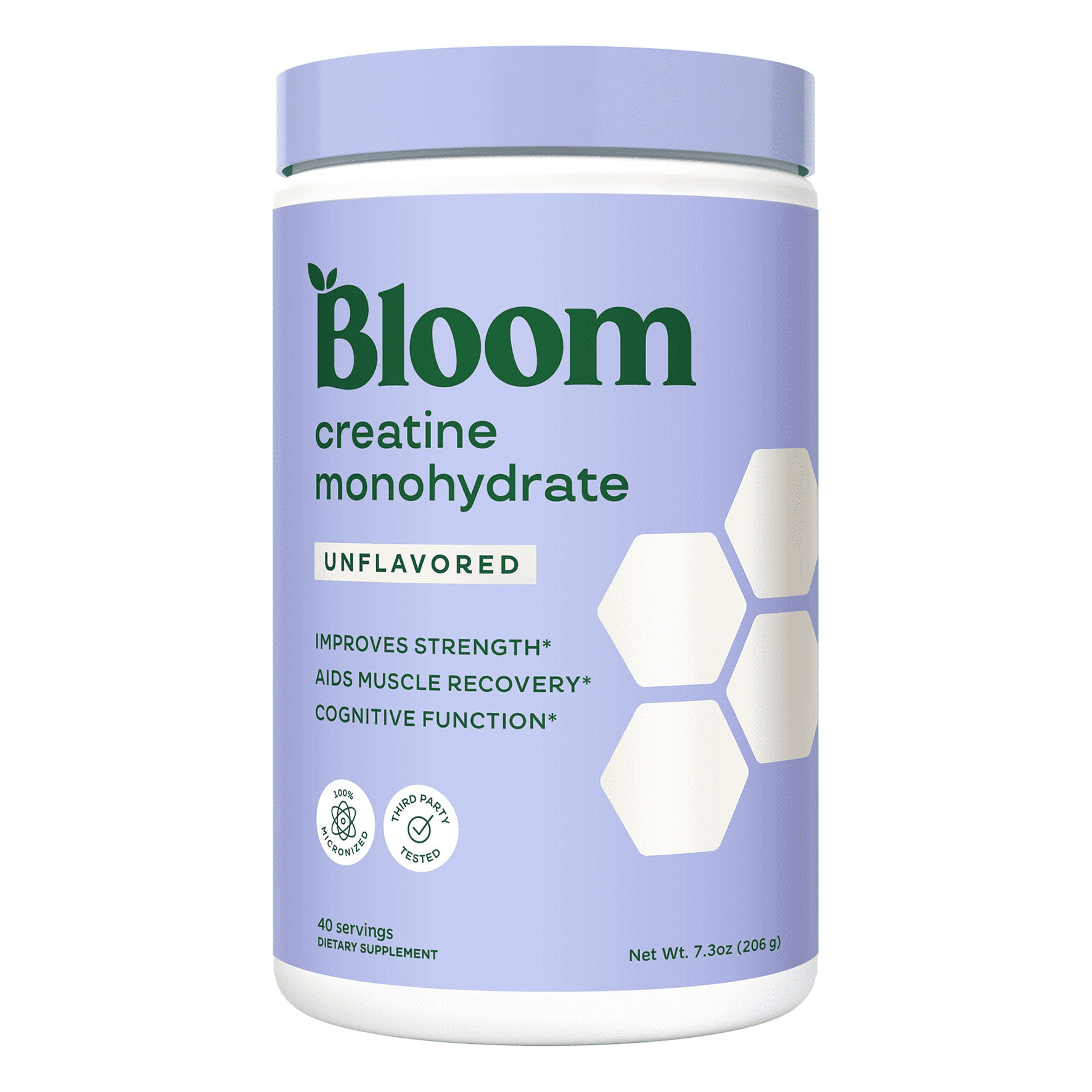 Bloom Nutrition Creatine Monohydrate Powder, Unflavored, 40 Servings