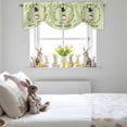 thumbnail image 4 of Happy Easter Bunny Tie Up Valances Curtain, Spring Cute Rabbit Grass Rings Green Backgroung Adjustable Rod Pocket Short Window Treatment Tie Up Curtains Valances for Kitchen Bathroom 42x18 Inches, 4 of 9