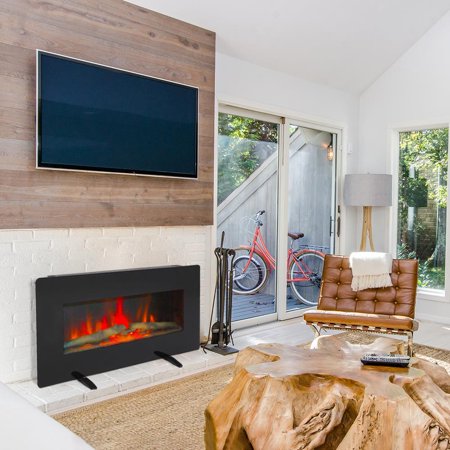 ZOKOP 36 1400W Electric Wall Mounted Smokeless Ventless Fireplace Heater  w/Remote Control | Walmart Canada