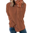 thumbnail image 2 of Chemises de Compression à Manches Longues pour Femmes à Col Rond Uni Plus Sweat-Shirt Oversize Pulls Coupe Ample à la Mode des Hauts Légers pour les Femmes de Grande Taille Gris M, 2 of 6