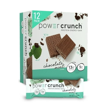 Power Crunch Protein Wafer SBF3 Bars, High Protein Snacks with Delicious Taste, Chocolate Mint, 1.4 Ounce (12 Count)