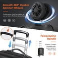 thumbnail image 4 of Saturnpower Valise Rigide Extensible de Voyage avec 4 Roues Pivotantes et Serrure Tsa 21 Pouces Noir, 4 of 5