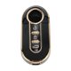 thumbnail image 1 of Funda de llave de coche de TPU de silicona negra y dorada única para Fiat 500 - Funda de control remoto de 3 botones, 1 of 6